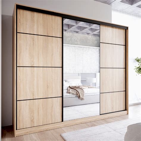 Schiebeschrank Mit Spiegel Und Schubladen NOVI D 250 Sonoma Moebline Shop