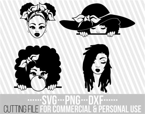 28x Black Woman Bundle Svg Melanin Afro Puffs Hairstyle Etsy