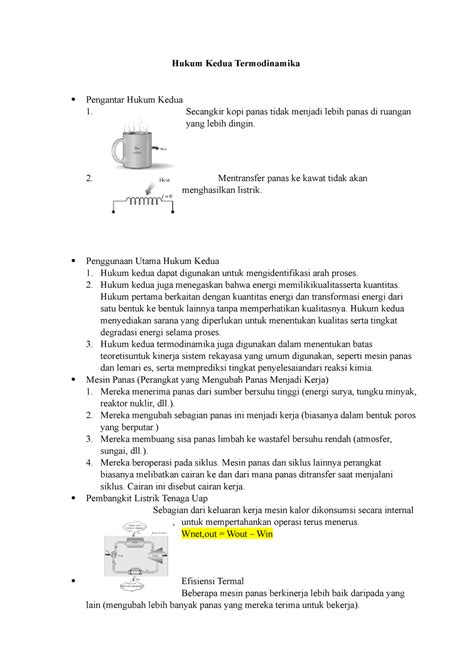 Hukum Kedua Termodinamika Hukum Kedua Termodinamika Pengantar Hukum