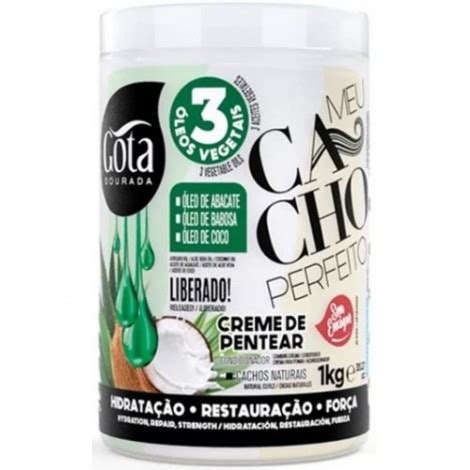 GOTA DOURADA MEU CACHO PERFEITO CREME DE PENTEAR 3 ÓLEOS VEGETAIS 1KG