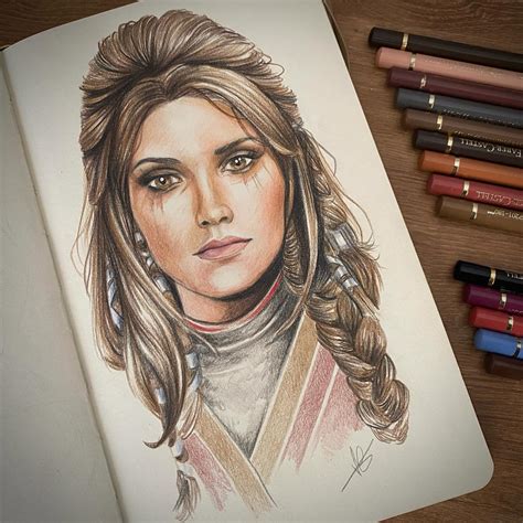 Aujourdhui On Sort Les Crayons De Couleur Pour Ce Portrait De Freya