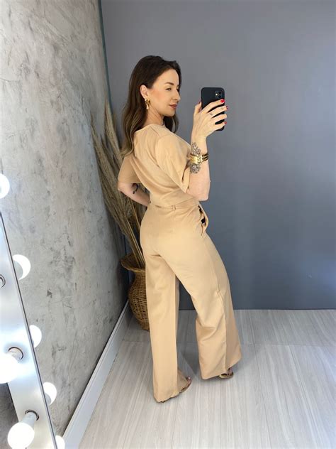 Conjunto Alfaiataria Lavínia Nude Moda Feminina Conjunto