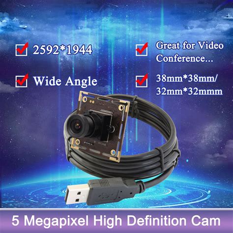 ELP USB Camera 5MP Aptina CMOS Sensor 2.1mm Lens Wide Angle Mini ...