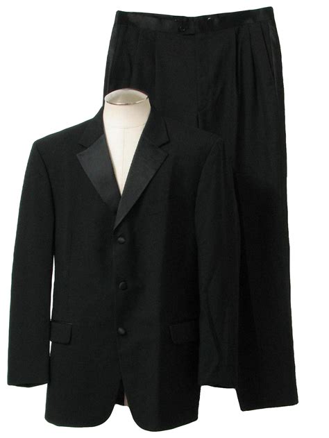 Eighties Vintage Suit 80s Raffinati Mens Two Piece Tuxedo Suit With