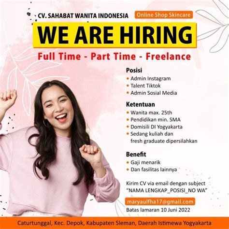 Lowongan Kerja Admin Instagaram Talent Tik Tok Admin Sosial Media