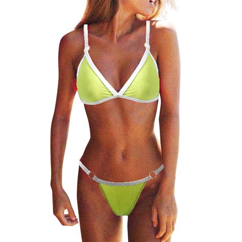 TMOYZQ Sexy Brazilian Thong Bikinis For Women 2 Piece Bikini Sets High