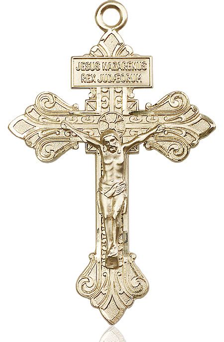 14kt Gold Filled Crucifix Medal At Merhaut Inc