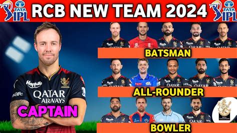 Ipl 2024 Royal Challengers Bangalore New Squad Rcb Squad Ipl 2024 Rcb Team Players List