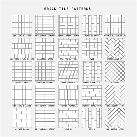 Illustrator Brick Tile Patterns Pack - 25 Vector Designs – Studio