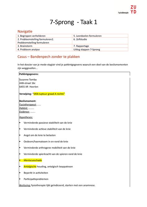 Taak 1 VKB Taak Uitwerking 7 Sprong Taak 1 Navigatie Begrippen