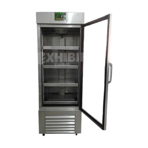 Nevera Refrigerador Vertical Puerta En Vidrio Acero Inox Anti Cido