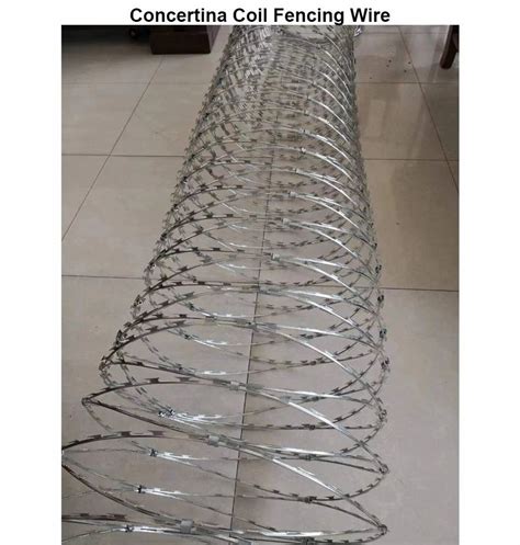 GI Concertina Coil Fencing Wire Cross Razor Coil Diameter 450 Mm At