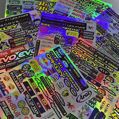 Reflective Holographic Helmet Stickers Set For Agv Kyt Evo Shoei Nhk