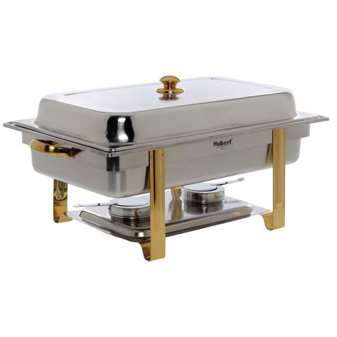 Hubert® Full Size 9 12 Qt Stainless Steel Rounded Leg Roll Top Chafer 25l X 19 W X 17 34h