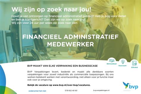 Vacature Financieel Administratief Medewerker