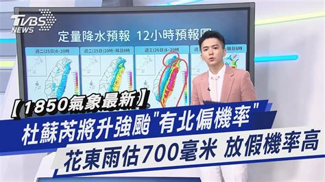 【1850氣象最新】杜蘇芮將升強颱「有北偏機率」花東雨估700毫米 放假機率高｜tvbs新聞 Tvbsnews01 Youtube