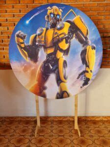 Aluguel Tecido Sublimado Redondo Bumblebee Universo Decorado