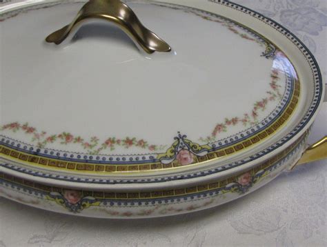 Haviland Oval Covered Vegetable Dish Theodore Haviland Limoges Covered