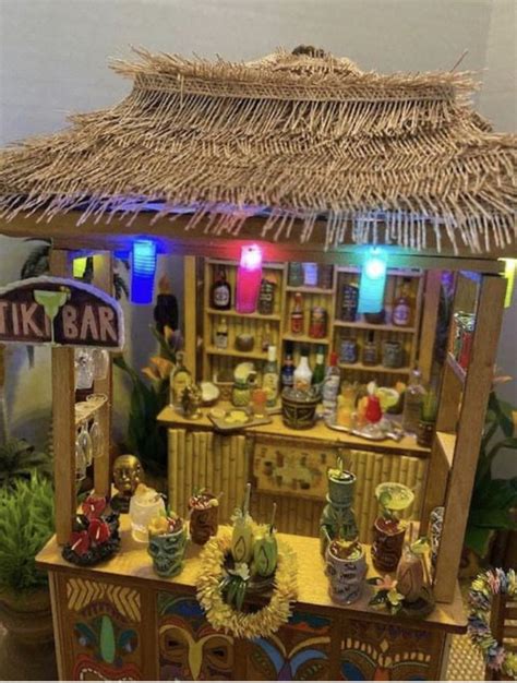 Pin By Patricia Kircher On Miniatures Tiki Bars Diy Tiki Bar Boho Bar