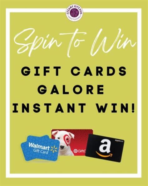 Gift Cards Galore Instant Win Steamy Kitchen Recipes Giveaways