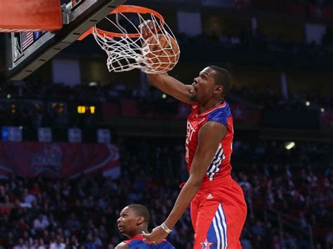 Kevin Durant Rises Highest To Slam Dunk For Western Conference