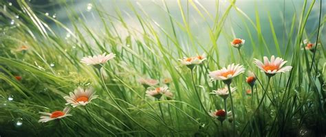 Premium AI Image | daisies in the grass