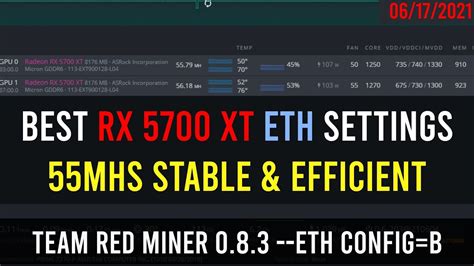 Overclock Settings Rx 5700 Xt Ethereum Team Red Miner B Mode Hiveos Low Power Consumption Low