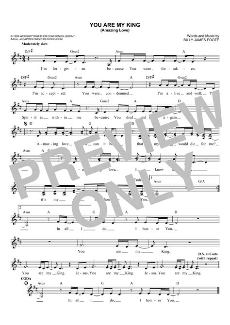 You Are My King Amazing Love Sheet Music Direct