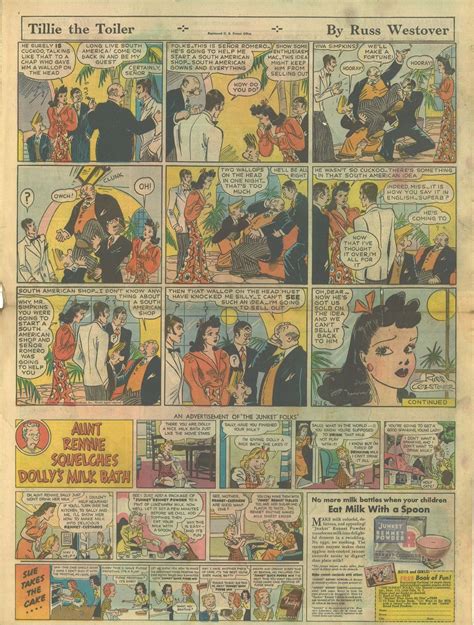 Tillie The Toiler Comic Strip Created By Russ Westover Ran From 1921 To