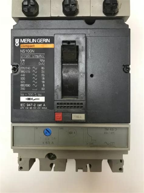 SCHNEIDER 63A MCCB MERLIN GERIN NSX100F 3 POLE 3 PHASE 50 63a MGP0633