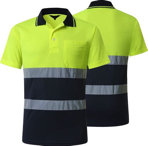 Hi Vis Shirt For Men Short Sleeve Safety Reflective Construction