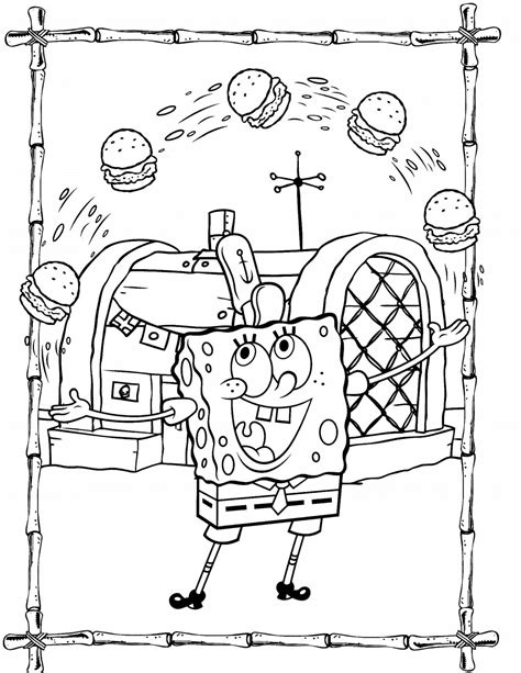 Spongebob Krabby Patty Coloring Pages Coloring Pictures Nbkomputer