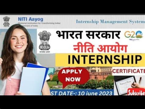 Government Of India Internship 2023 FREE To Apply Niti Aayog