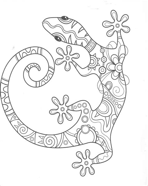 Cute Lizard Coloring Pages Coloringbay