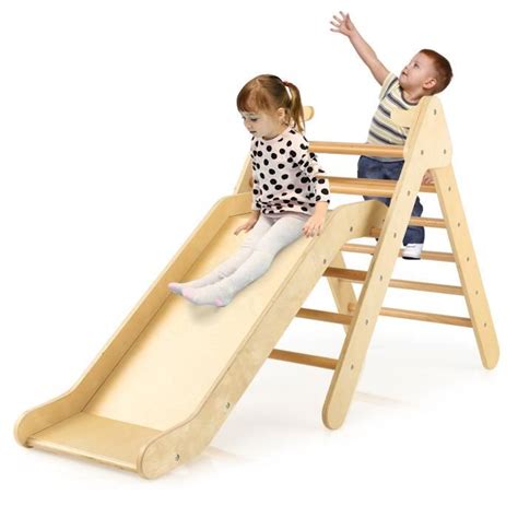 Dreamade En Triangle D Escalade En Bois Enfants Avec Toboggan