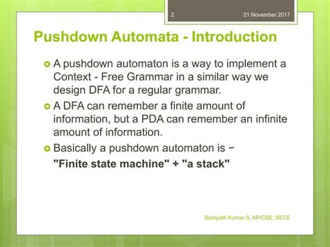 Pushdown Automata Definition Moves Id Ppt