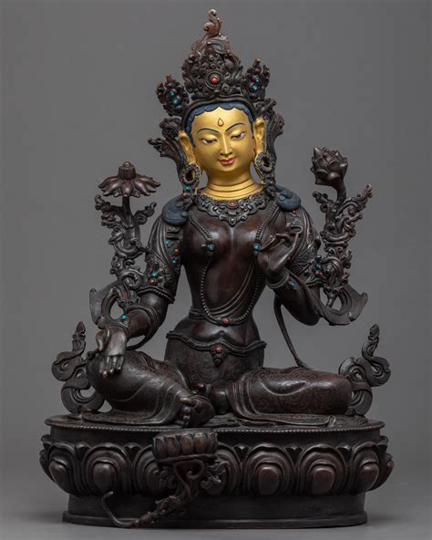 Handmade Green Tara Statue | Compassionate Deity