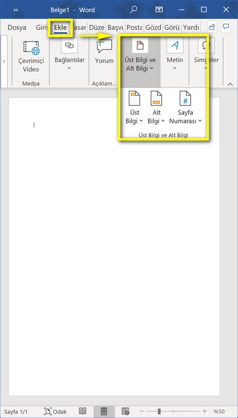 Sayfa Numaras Ekleme Temel D Zey Word Dersleri