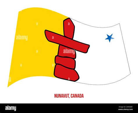 Nunavut Flagge schwenkten Vector Illustration auf weißem Hintergrund