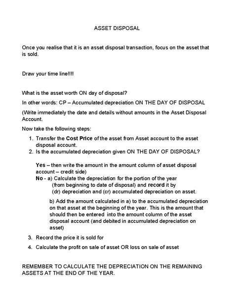 Asset Disposal Steps Summary Financial Accounting Ia Asset Disposal Once You Realise That It