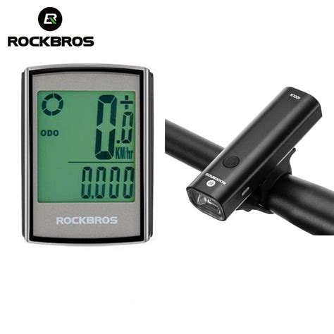 Rockbros ciclismo computador sem fio cronômetro bicicleta luz de