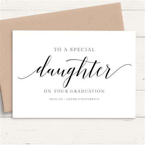 Personalised Graduation Cards for Daughter, Monochrome Design – Paper Amor