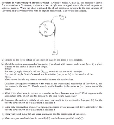 Solved Problem 6 Cord Wrapped Around A Wheel A Wheel Of Chegg