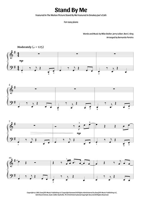 Stand By Me Arr Bernardo Pereira By Ben E King Sheet Music For Easy