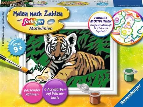 CreArt Süßer Tiger Malen nach Zahlen Ravensburger