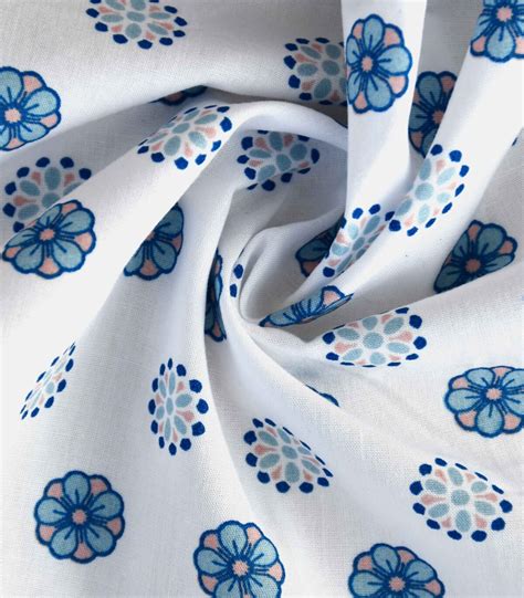 Cotton Fabric Blue Flower Print FC OA1 Dinesh Exports