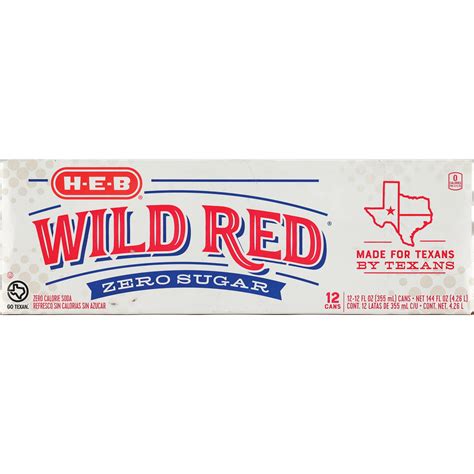 H E B Zero Sugar Wild Red Soda 12 Pk Cans Shop Soda At H E B