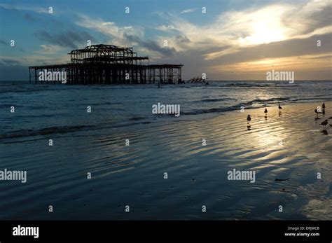 Uk Pier Beach Seascape Sunset Dusk Coast Hi Res Stock Photography And