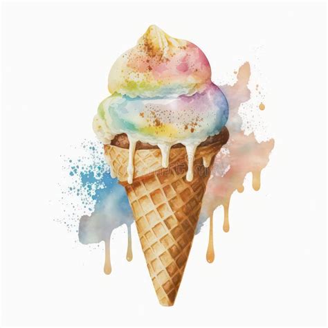 Rainbow Ice Cream Cone Stock Illustrations 1 363 Rainbow Ice Cream