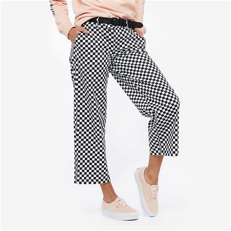 Vans Womens Authentic Chino Check Pant Black Womens Clothing Pro